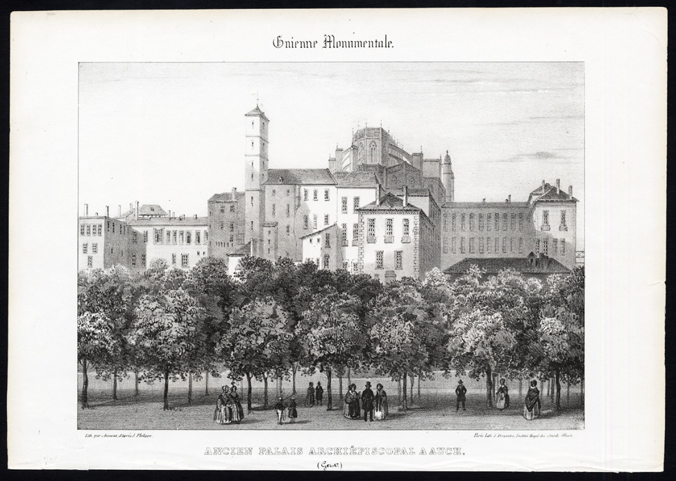 Bb13600 416x296 Antique Print-PALACE-ARCH BISHOP-AUCH-GERS-GIRONDE-FRANCE-Ducourneau-1842