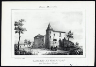 Antique Print-CASTLE-MADAILLAN-SAUVETERRE-GIRONDE-FRANCE-Ducourneau-1842