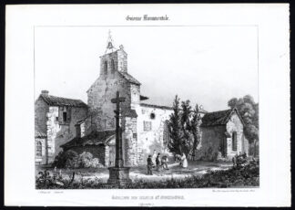 Antique Print-CHURCH-ISLE SAINT GEORGES-GIRONDE-FRANCE-Ducourneau-1842