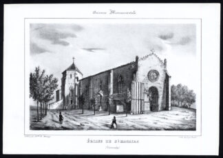 Antique Print-CHURCH-SAINT MACAIRE-GIRONDE-FRANCE-Ducourneau-1842