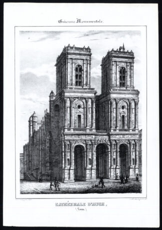 Antique Print-CATHEDRAL-AUCH-GERS-GIRONDE-CHURCH-FRANCE-Ducourneau-1842