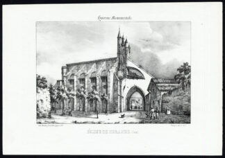 Antique Print-CHURCH-MIRANDE-GERS-GIRONDE-FRANCE-Ducourneau-1842