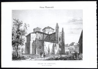 Antique Print-CHURCH-SIMORRE-LOMBEZ-GERS-GIRONDE-FRANCE-Ducourneau-1842