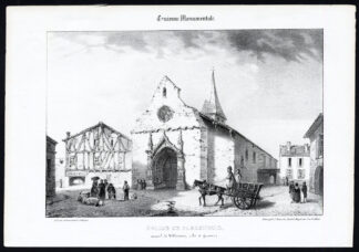 Antique Print-CHURCH-CASSENEUIL-VILLENEUVE-LOT ET GARONNE-FRANCE-Ducourneau-1842