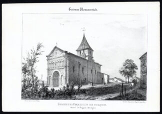 Antique Print-CHURCH-SAINT MARTIN DE GURSON-BERGERAC-FRANCE-Ducourneau-1842