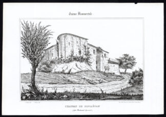 Antique Print-CASTLE-BISCAETAN-BORDEAUX-GIRONDE-FRANCE-Ducourneau-1842