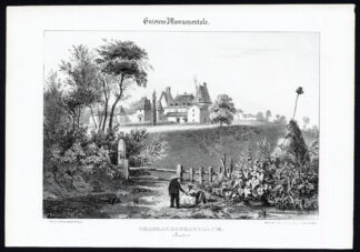 Antique Print-CASTLE-CHATILLON-LANDES-FRANCE-Ducourneau-1842