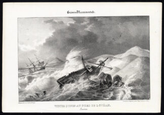 Antique Print-VIEW OF THE DUNES-PYLA-OCEAN-AQUITAINE-SHIP-FRANCE-Ducourneau-1842