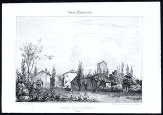 Antique Print-VIEW OF GABARRET-LANDES-AQUITAINE-FRANCE-Ducourneau-1842