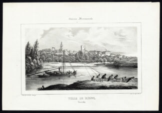 Antique Print-VIEW OF RIONS-GIRONDE-AQUITAINE-FRANCE-Ducourneau-1842