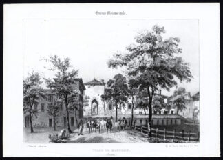Antique Print-VIEW OF MONFORT-LANDES-AQUITAINE-FRANCE-Ducourneau-1842