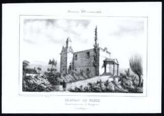 Antique Print-CASTLE-LE FLEIX-BERGERAC-DORDOGNE-AQUITAINE-FRANCE-Ducourneau-1842