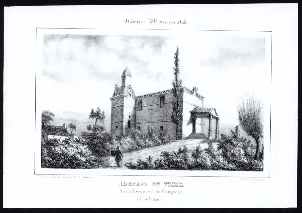 Bb13669 416x294 Antique Print-CASTLE-LE FLEIX-BERGERAC-DORDOGNE-AQUITAINE-FRANCE-Ducourneau-1842