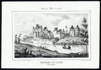 Antique Print-CASTLE-CHATEAU DE LOSSE-DORDOGNE-AQUITAINE-FRANCE-Ducourneau-1842