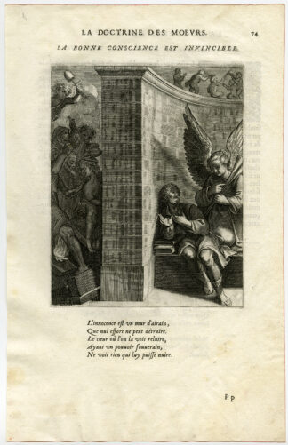 Antique Print-GOOD CONSCIENCE-INVINCIBLE-ANGEL-DECAPITATION-van Veen-Daret-1646