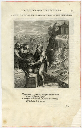 Antique Print-AVARICE-VICE-TREASURE-AEGIS-NEMEAN LION-van Veen-Daret-1646