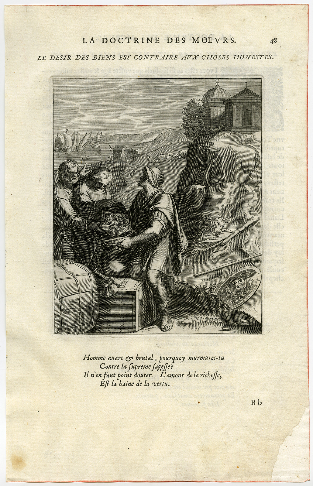 , Antique Print-AVARICE-VICE-TREASURE-AEGIS-NEMEAN LION-van Veen-Daret-1646, Pictura Antique Prints