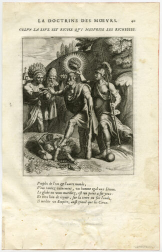Antique Print-WEALTH-DEPISE RICHES-LAUREL CROWN-PUTTI-van Veen-Daret-1646