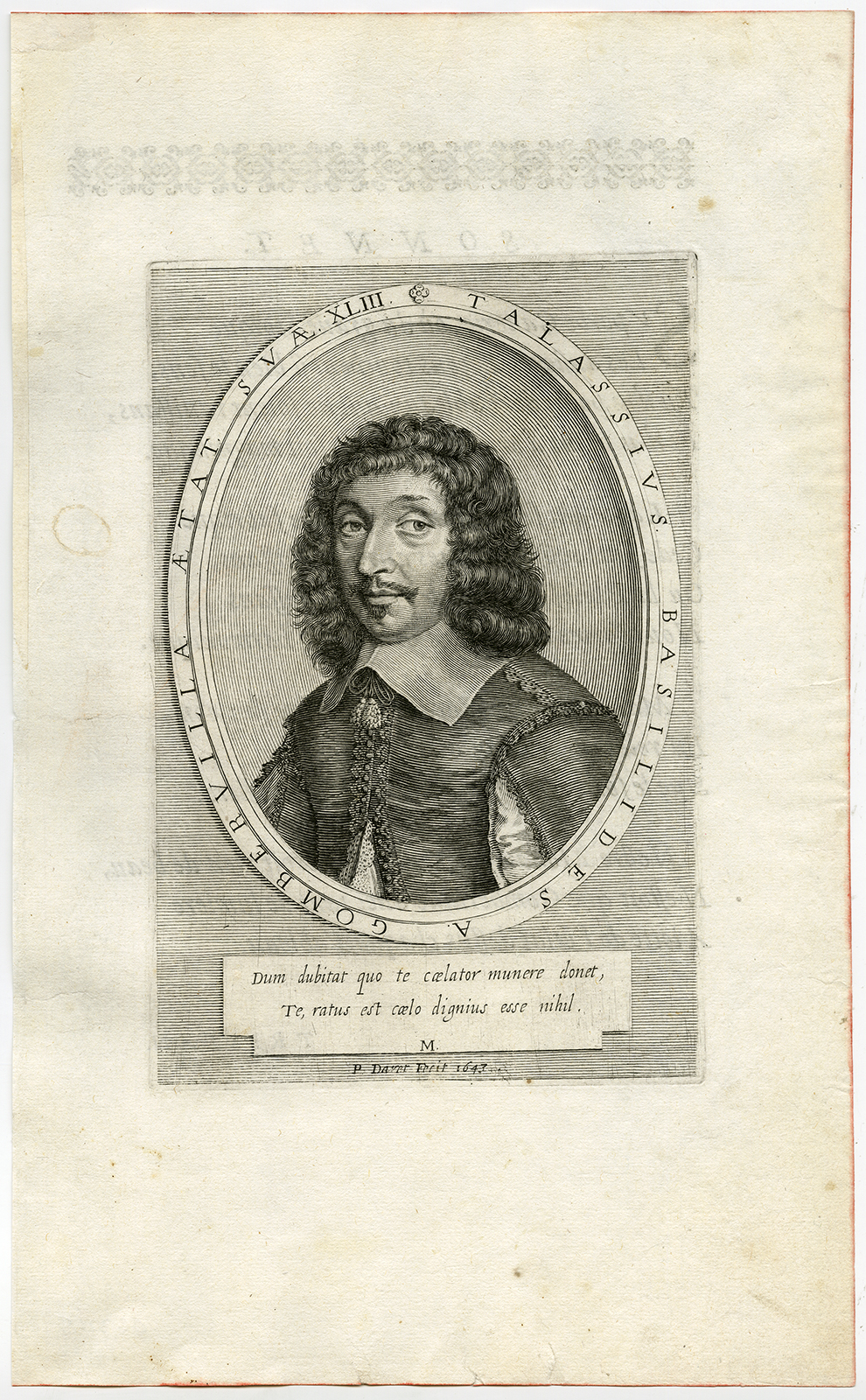 , Antique Print-PORTRAIT-MARIN LE ROY DE GOMBERVILLE-Daret-1646, Pictura Antique Prints