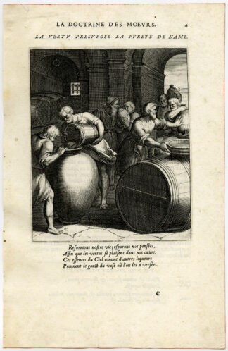 Antique Print-VIRTUE-PRESUPPOSES PURE SOUL-WINE-van Veen-Daret-1646