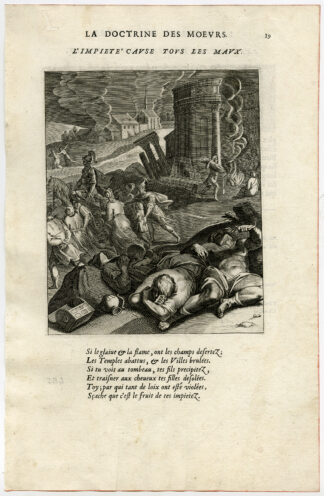 Antique Print-IMPIETY CAUSES EVIL-WAR-CORPSE-PRISONER-van Veen-Daret-1646