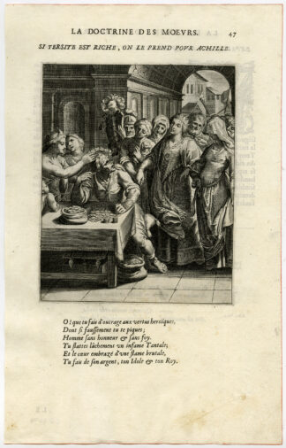 Antique Print-THERSITES-ACHILLES-RICHES-UGLINESS-van Veen-Daret-1646