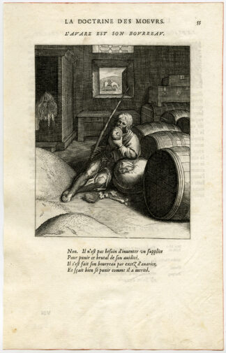 Antique Print-EXECUTIONER-MISER-RAGS-PANTRY-van Veen-Daret-1646