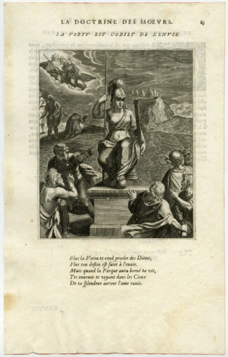 Antique Print-VIRTUE-OBJECT OF ENVY-STATUE-ATHENA-ZEUS-van Veen-Daret-1646