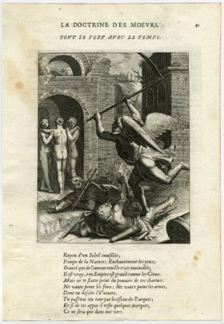 Antique Print-TIME-SCYTHE-CADUCEAUS-THREE GRACES-van Veen-Daret-1646