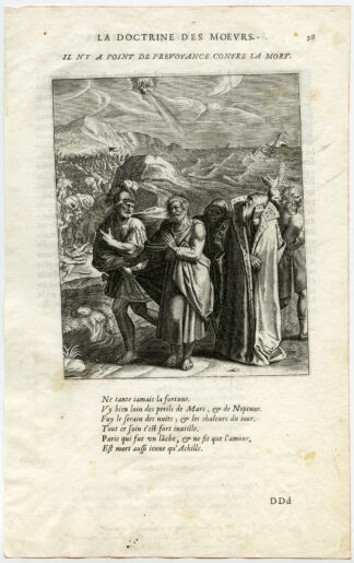 Antique Print-DEATH-FORESIGHT-BATTLE-GENERAL-SHIP-STORM-van Veen-Daret-1646