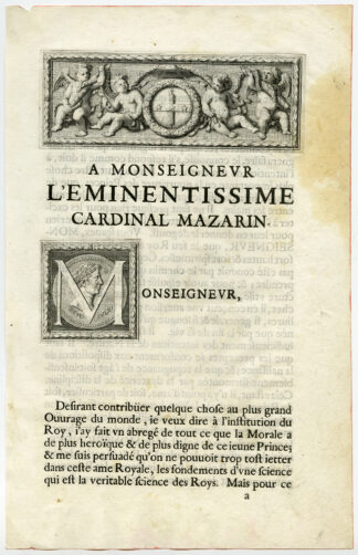 Antique Print-DEDICATION-CARDINAL MAZARIN-JULIUS CAESAR-van Veen-Daret-1646