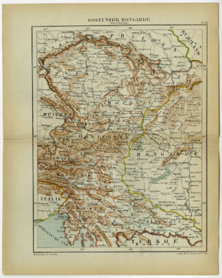 Antique Map-AUSTRO-HUNGARIAN EMPIRE-AUSTRIA-HUNGARY-Kuyper-1882