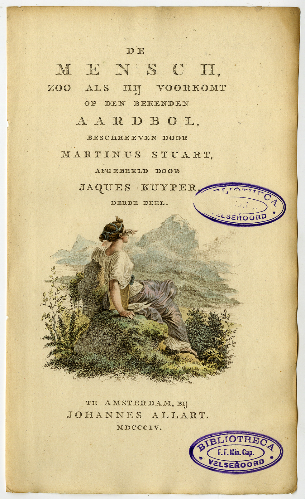 , Antique Print-FEMALE-MOUNTAIN LANDSCAPE-SHILEDING EYES-Kuyper-Portman-1804, Pictura Antique Prints
