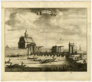 Antique Print-MUYDEN GATE-MUIDEN-AMSTERDAM-Commelin-1726
