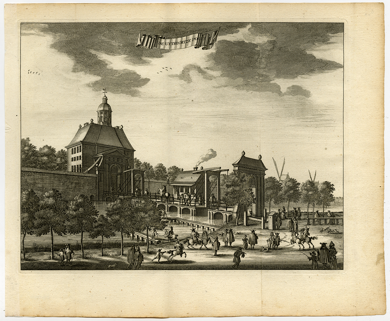 , Antique Print-UTRECHT GATE-AMSTERDAM-Commelin-1726, Pictura Antique Prints