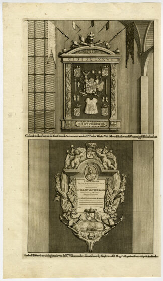 Antique Print-NEW CHURCH-GRAVE MONUMENTS -WIRTZ-ZAAN-AMSTERDAM-Commelin-1726