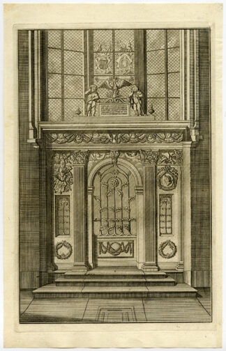 Antique Print-NEW CHURCH-CHAPEL GATE-AMSTERDAM-Commelin-1726