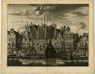 Antique Print-NIEUWEZIJDS-CHAPEL-ROKIN-VIEW-AMSTERDAM-Commelin-1726