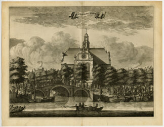 Antique Print-NOORDERKERK-AMSTERDAM-MARKET-PRINSENGRACHT-Commelin-1726