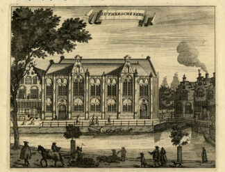 Antique Print-LUTHERSE KERK-AMSTERDAM-BLOEMENGRACHT-Commelin-1726