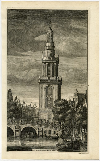 Antique Print-JAN RODENPOORT-MUNTTOREN-AMSTERDAM-Commelin-1726