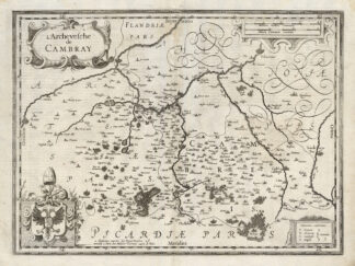 Antique Map-FRANCE-CAMBRAI-CAMBRESIS-Hondius-1636