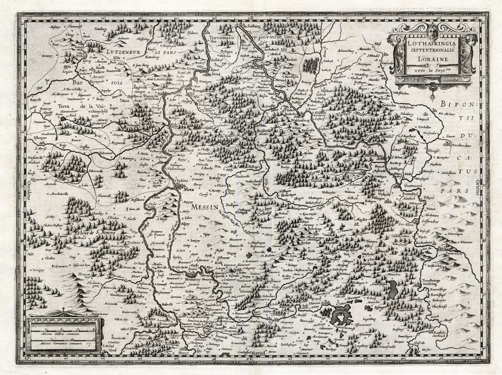 , Antique Map-FRANCE-LORRAINE-Hondius-1636, Pictura Antique Prints