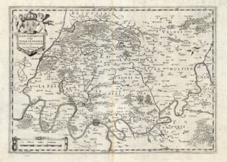 Antique Map-FRANCE-PARIS-ISLE DE FRANCE-Hondius-1636
