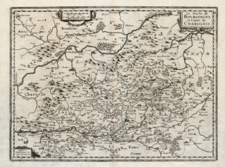 Antique Map-BURGUNDY-CHAROLOIS-FRANCE-Hondius-1636