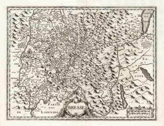 Antique Map-BRESSE-LYON-GENEVA-FRANCE-Hondius-1636