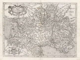 Antique Map-SOUTH FRANCE-AQUITAINE-Hondius-Janssonius-1636