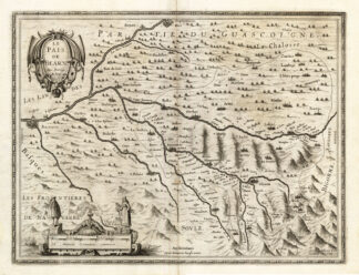Antique Map-FRANCE-BEARN-BAYONNE-Hondius-Jansson-1636
