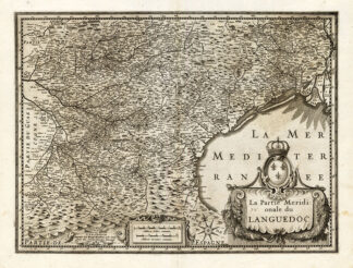 Antique Map-FRANCE-LANGUEDOC-SOUTH-REGION-Hondius-Janssonius-1636