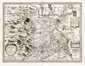 Antique Map-FRANCE-ORANGE-AVIGNON-Hondius-Jansson-1636
